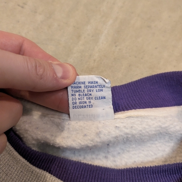 VTG 80s/90s UW Huskies Sweatshirt Men's XL Gray Purple University Of Washington - Picture 5 of 7